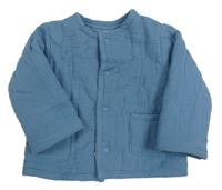 Modrá mušelínová zateplená prepínaci mikina Mothercare