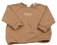 Broskvová mikina s nápisom Zara