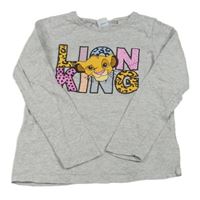 Sivé tričko s nápisem - Levíý kráľ Disney