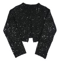 Čierne svetrové bolerko s flitrami