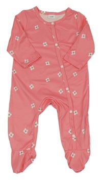 Ružový overal s kvietkami