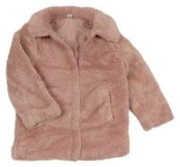 Ružová huňatá podšitá bunda Tu