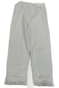 Biele capri legíny s tylovymi volániky Shein