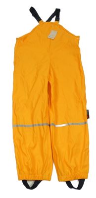 Nové - Oranžové nepromokavé laclové kalhoty Lupilu