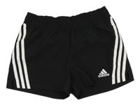 Černé šusťákové kraťasy s pruhy Adidas