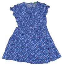 Modré kvietkovane šaty Benetton
