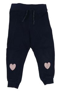 Tmavomodré tepláky so srdiečkami zn. Primark