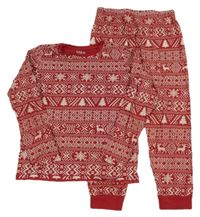 Červené pyžamo s vánočním motivem M&S