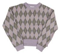 Fialovo-sivý károvaný sveter Primark
