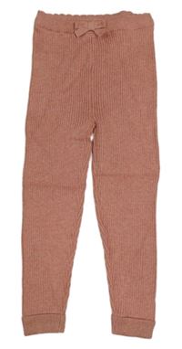 Ružové rebrované pletené legíny George