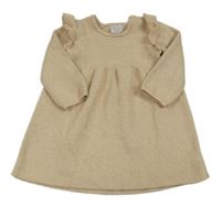 Béžové svetrové šaty s volánky F&F