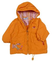 Oranžová šušťáková jarná bunda s koníkem a kapucňou Topolino