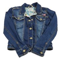 Tmavomodrá rifľová bunda s logom Mexx