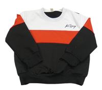 Čierno-bielo-červená mikina s nápisom