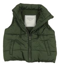 Khaki šušťáková zateplená vesta Mothercare