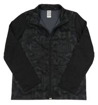 Čierna prepínaci športová mikina s písmenky Decathlon