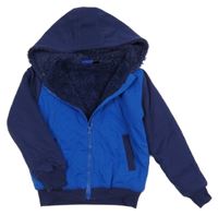 Safírovo-tmavomodrá propínací zateplená mikina s kapucí Pepperts