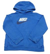 Modrá mikina s logem a kapucí Nike 