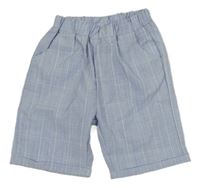 Modro-biele kockované kraťasy Shein