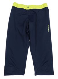 Tmavomodro-limetkové športové capri legíny Olaian