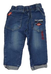 Modré teplákové rifle s nápismi Lee Cooper