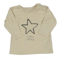 Béžové tričko s hviezdičkou a nápisom M&S