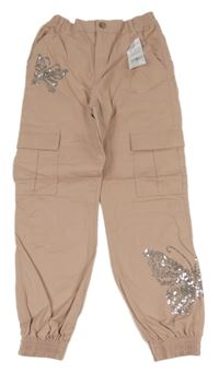 Nové - Světlerůžové cargo cuf rifle s flitry F&F