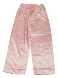 Růžové saténové pyžamové kalhoty