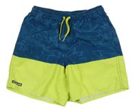 Petrolejovo-limetkové plážové kraťasy Olaian