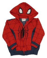 Červeno-tmavomodrá prepínaci mikina so Spider-manem a kapucňou Marvel
