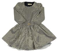 Zlato-tmavomodré šaty so sieťovinou Lucky Life