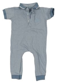 Modro-bílý vzorovaný overal s límečkem Matalan