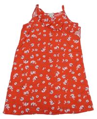 Červené ľahké kvetované šaty Primark
