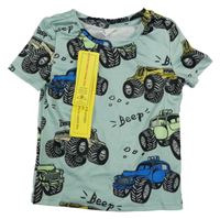 Nové - Svetlozelené tričko s monster truck Shein