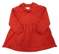 Červené svetrové třpytivé šaty s límečkem Primark