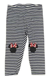 Tmavomodro-biele pruhované legíny s Minnie zn. C&A