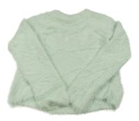 Mátový chlpatý sveter H&M