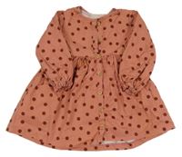 Skořicové bodkovaná é rifľové prepínaci šaty DeFacto
