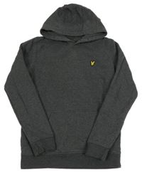 Tmavošedá melírovaná mikina s kapsou a kapucí Lyle&Scott