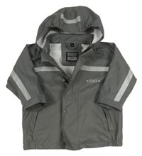 Tmavosivá nepromokavá bunda s odopínacíá kapucňou BMS