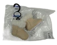 Nové - světlebéžové semišové zateplené válenky s kožešinou Matalan vel. 15