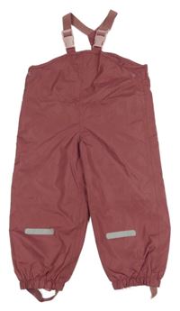 Starorůžové šusťákové nepromokavé laclové podšité kalhoty POCOPIANO