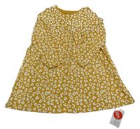 Nové - okrovo-bílé vzorované šaty Mothercare