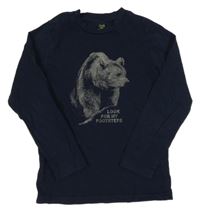 Tmavomodré tričko s medvedíkom OVS