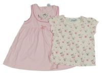 2Set - Světlerůžové šaty s Bambim + bílé tričko Disney