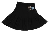 Čierna sukňa s erbem a srdiečkom ZARA