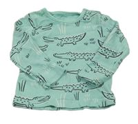 Mentolové triko s krokodýlky Tu