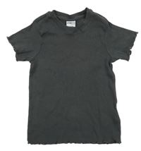 Tmavosivé rebrované crop tričko Page one young