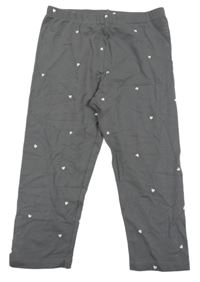 Tmavosivé capri legíny so srdiečkami H&M