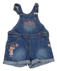 Modré riflové laclové kraťasy s Doc McStuffins Disney